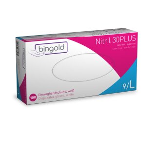 Bingold Nitril 30Plus weiß Gr. L 100 Stück