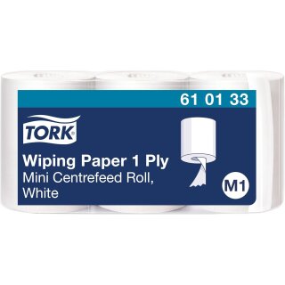 Tork 610133 Mehrzweck Papierwischtücher M1 - 1-lagiges stabiles Papier in Weiß - 3x 120m